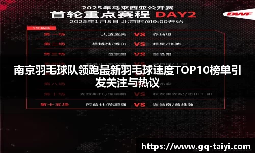南京羽毛球队领跑最新羽毛球速度TOP10榜单引发关注与热议
